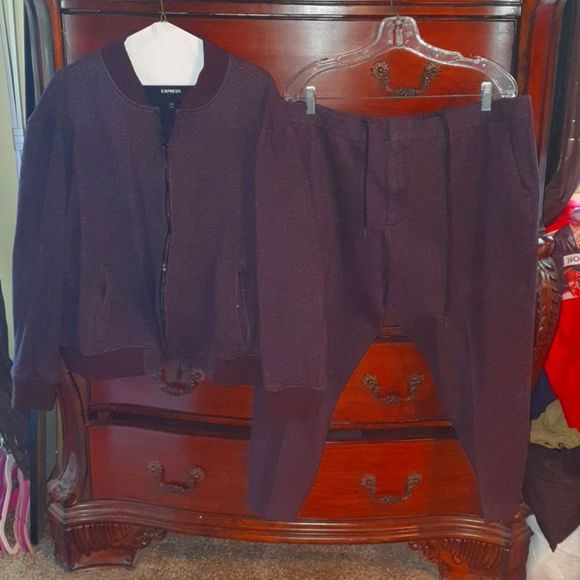Express Men's 2pc Wool Jacket & Pants Set sz XXL - Picture 1 of 12